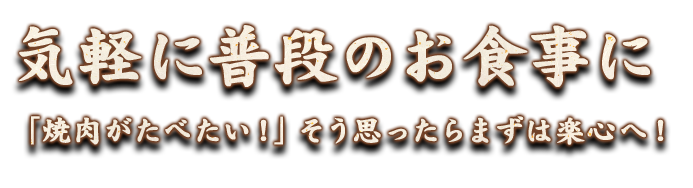 気軽に普段のお食事に